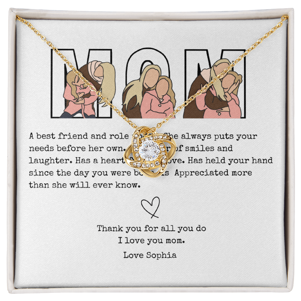 Personalize Mom Love Knot Necklace