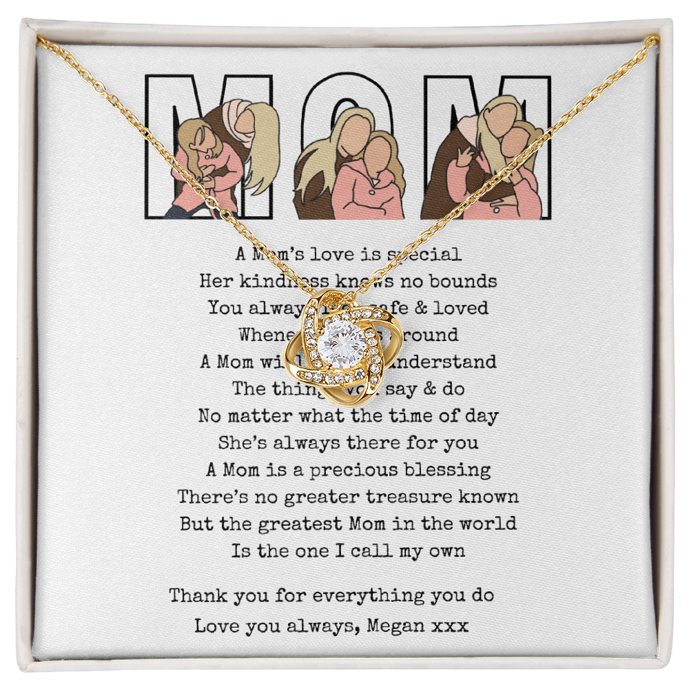 Personalize Mom Love Knot Necklace