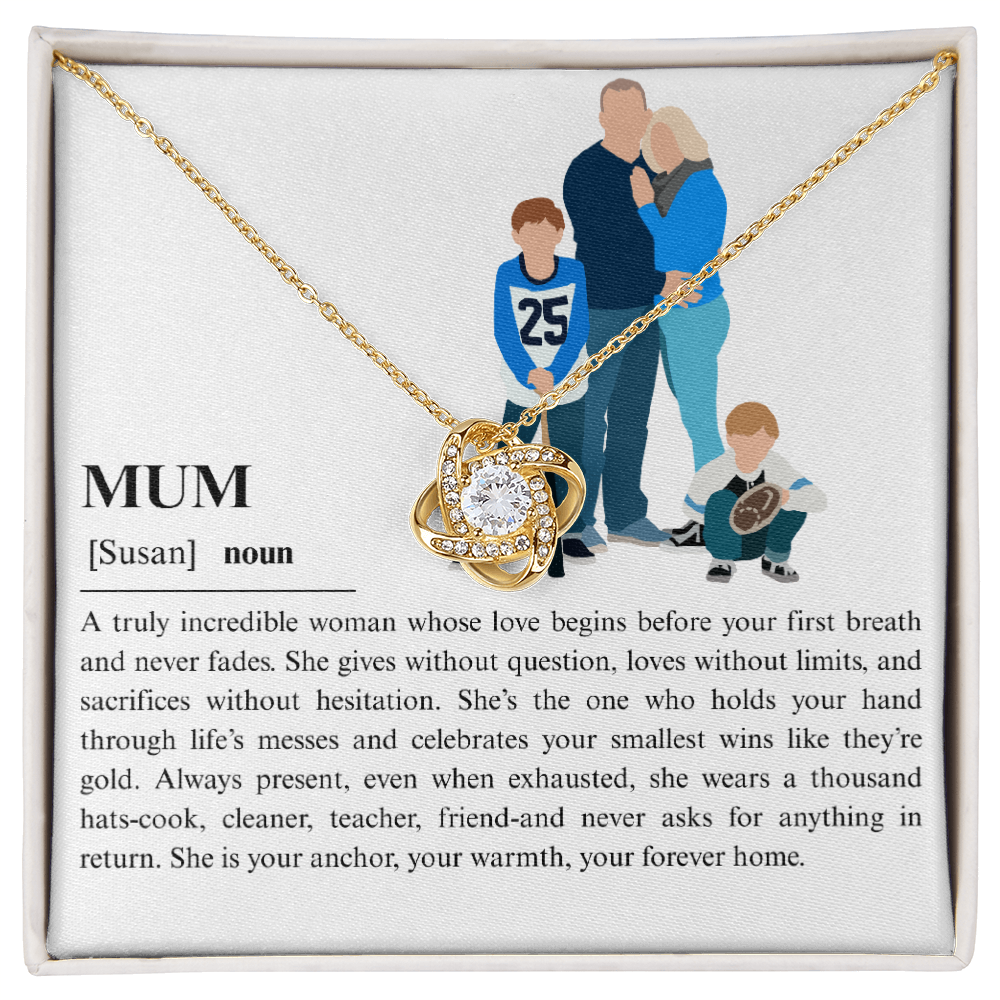 Personalize Mum Love Knot Necklace