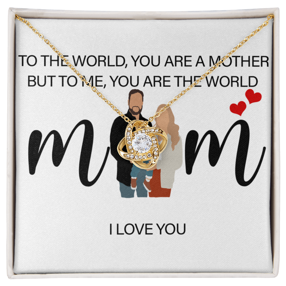 Personalized Mom I Love You Love Knot Necklace