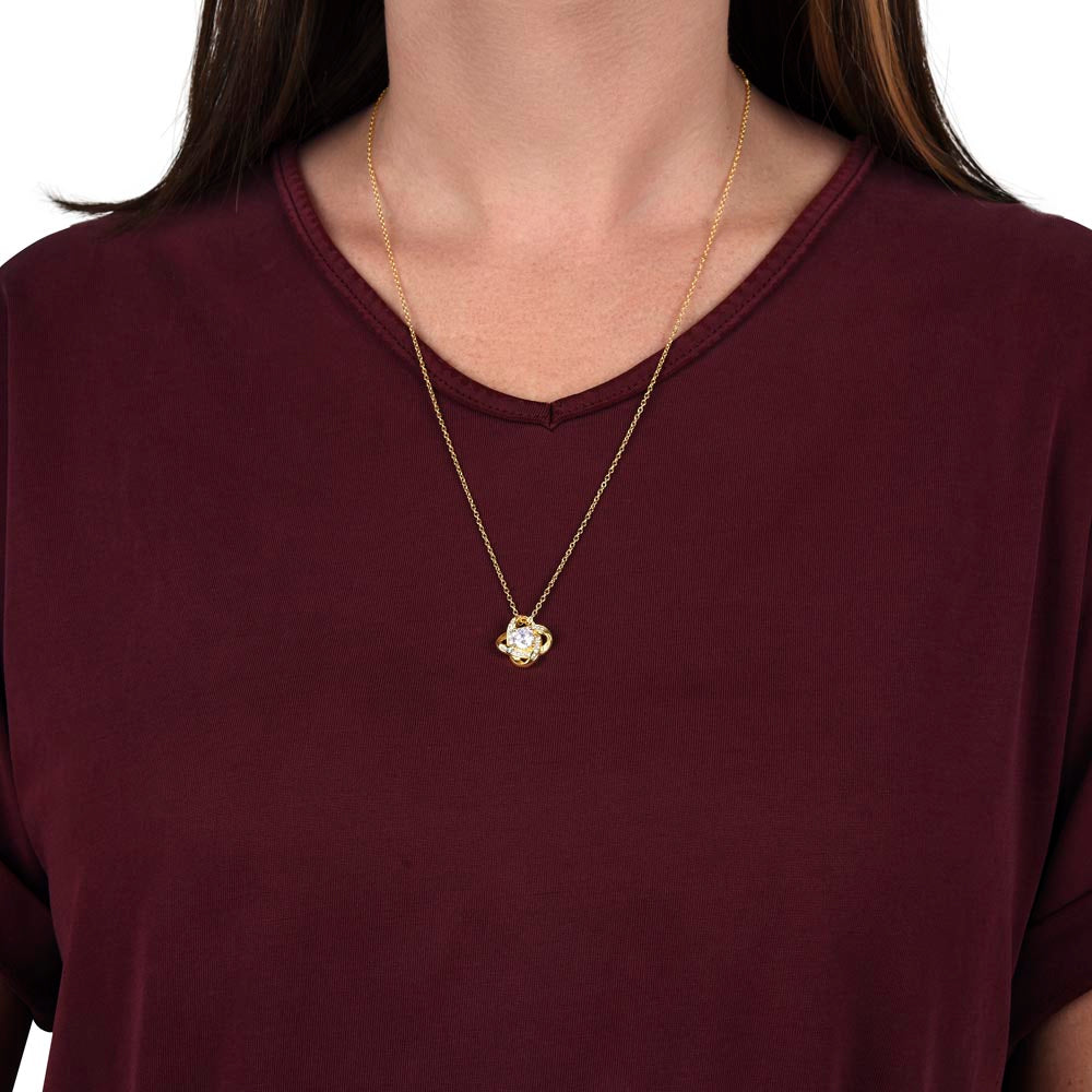 Personalized Mama Bear Love Knot Necklace