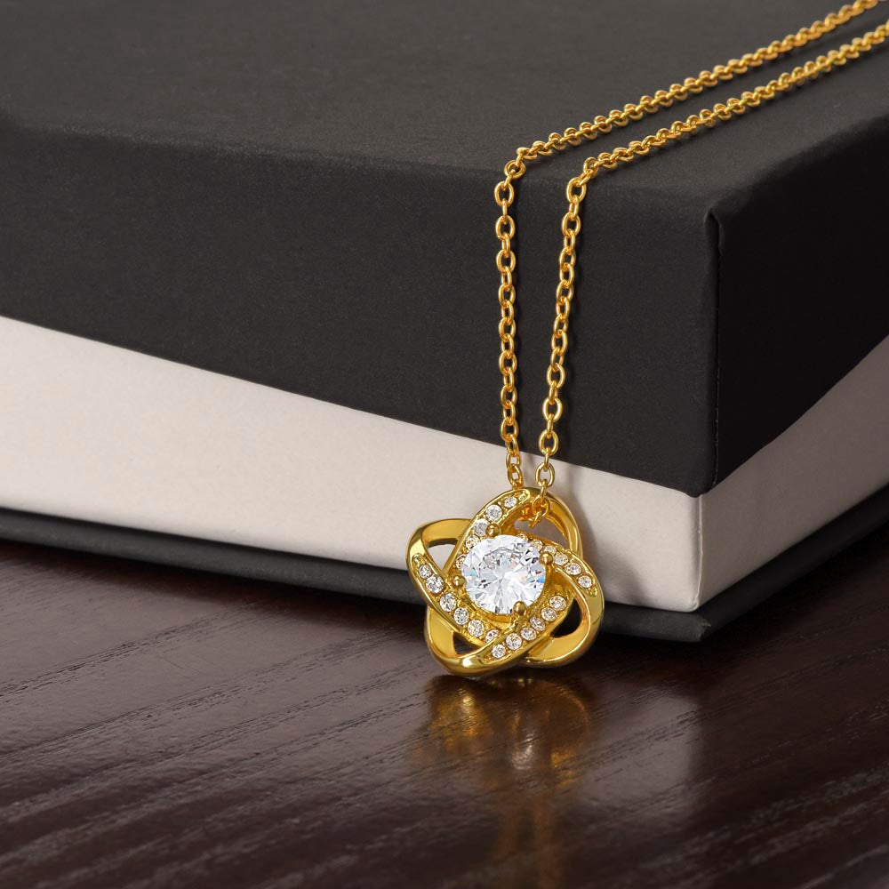 Personalized Mom I Love You Love Knot Necklace