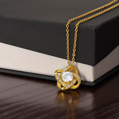 Personalized Mom I Love You Love Knot Necklace