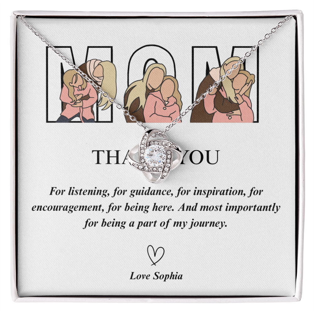 Personalized Mom Love Knot Necklace
