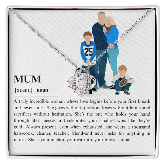 Personalize Mum Love Knot Necklace