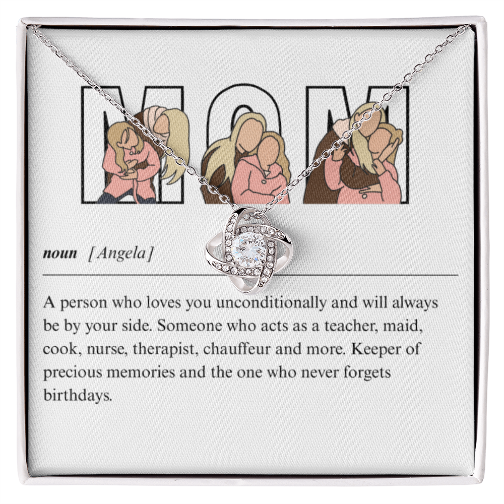 Personalized Mom Love Knot Necklace