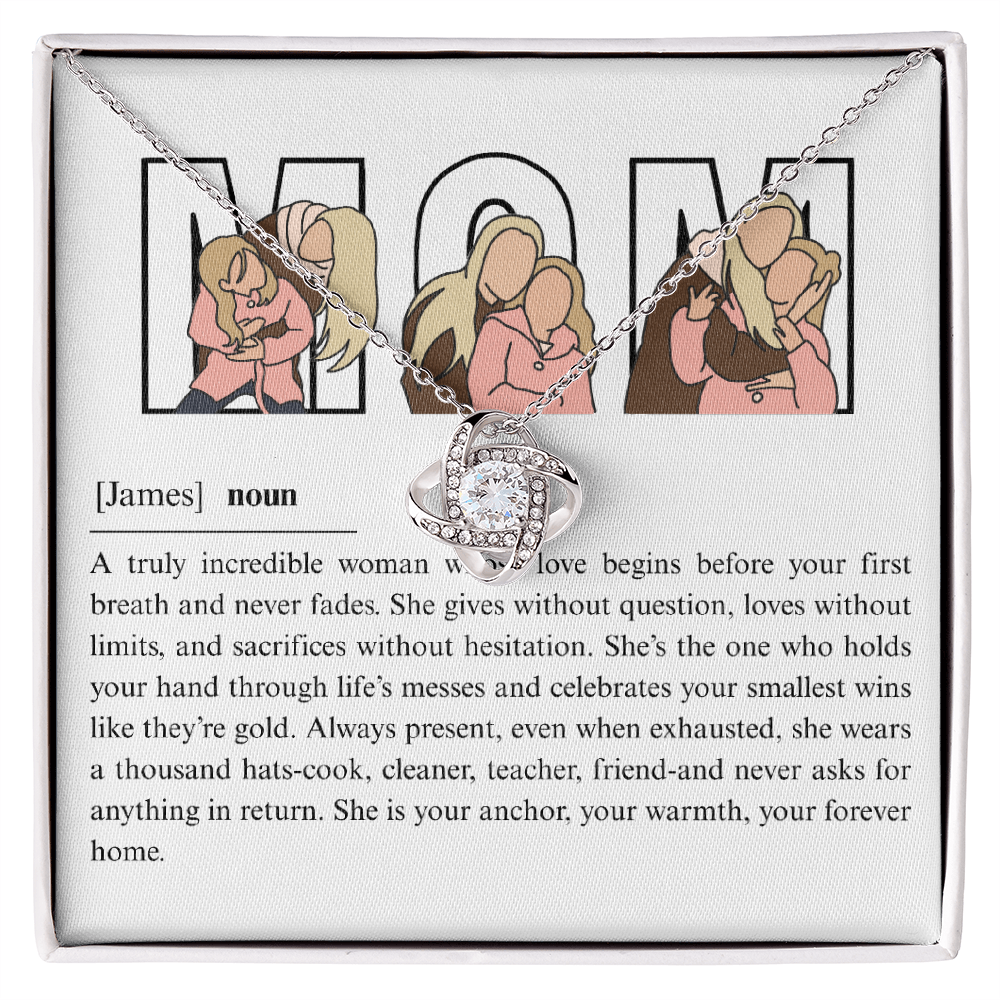 Personalize Mom Love Knot Necklace