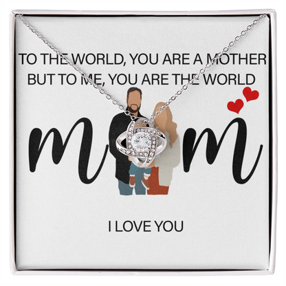 Personalized Mom I Love You Love Knot Necklace