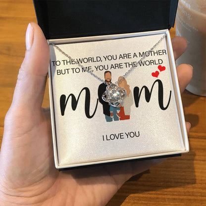 Personalized Mom I Love You Love Knot Necklace