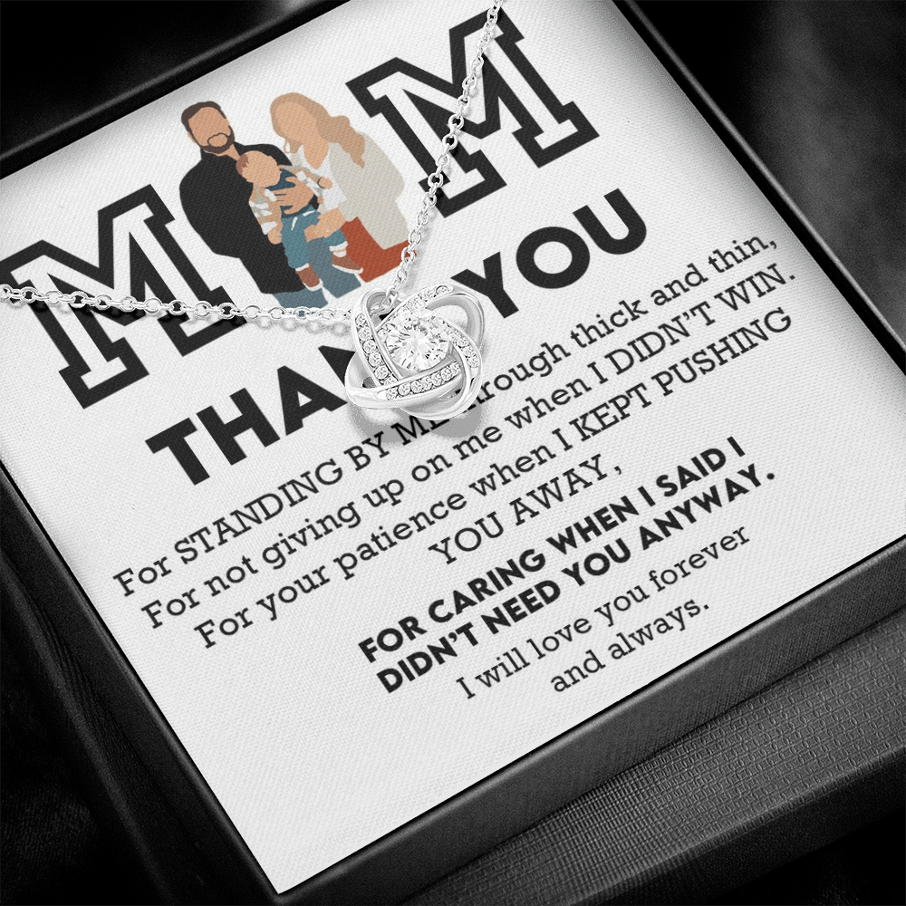 Mom Thank You Love Knot Necklace