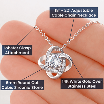 Personalized Mom Love Knot Necklace