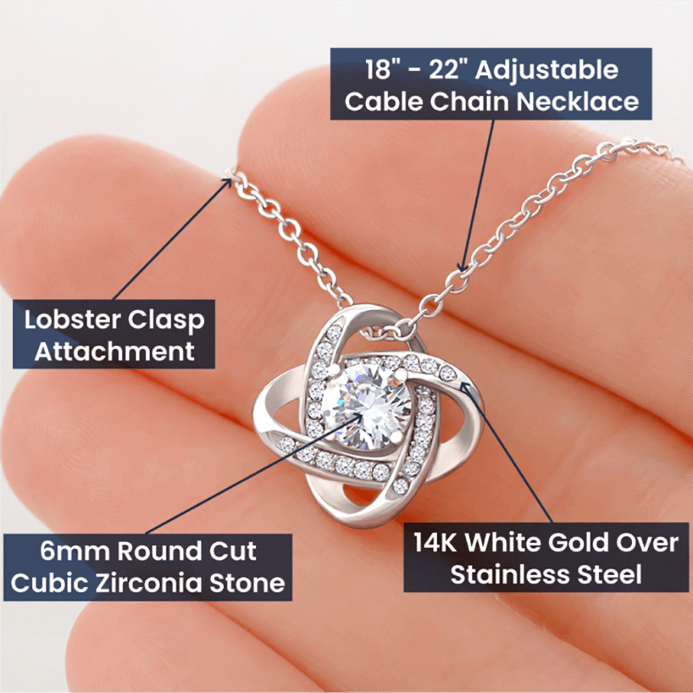 Personalized Mom I Love You Love Knot Necklace