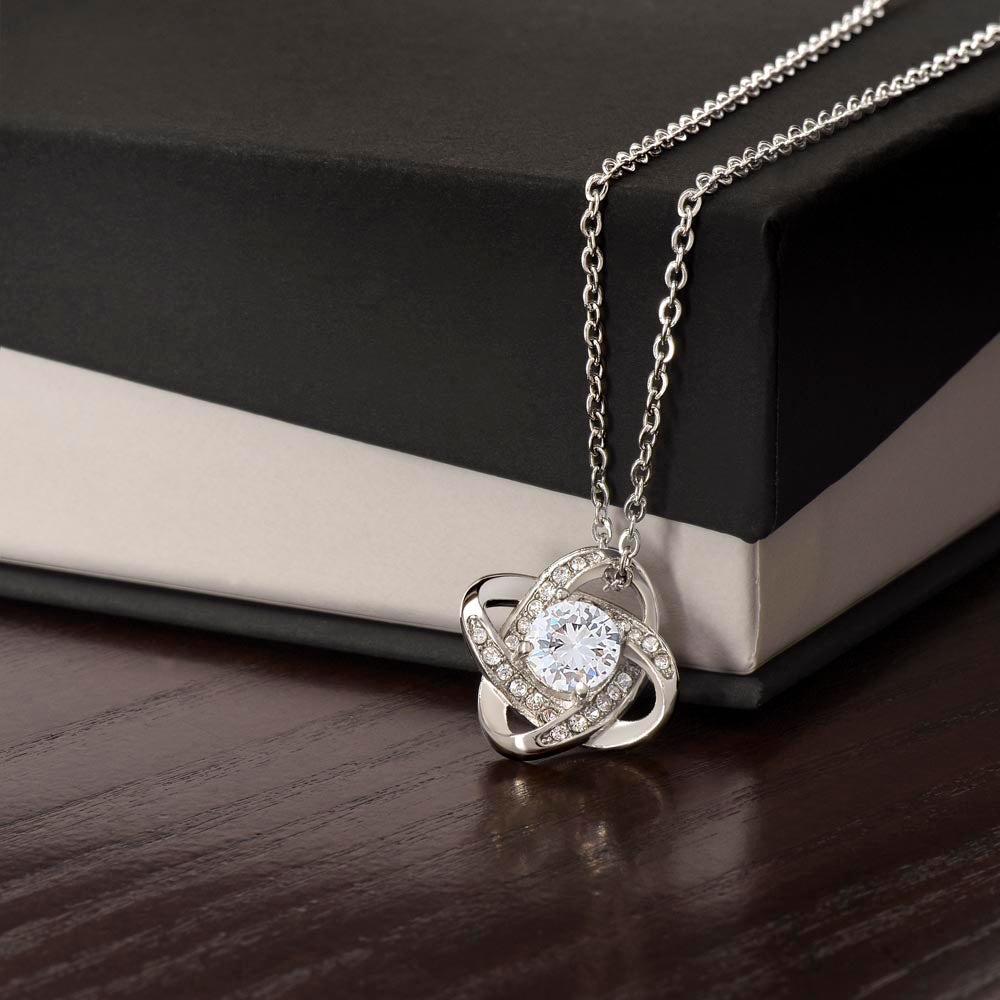 Personalized Mom I Love You Love Knot Necklace