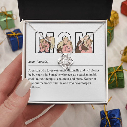 Personalized Mom Love Knot Necklace