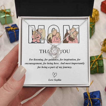 Personalized Mom Love Knot Necklace