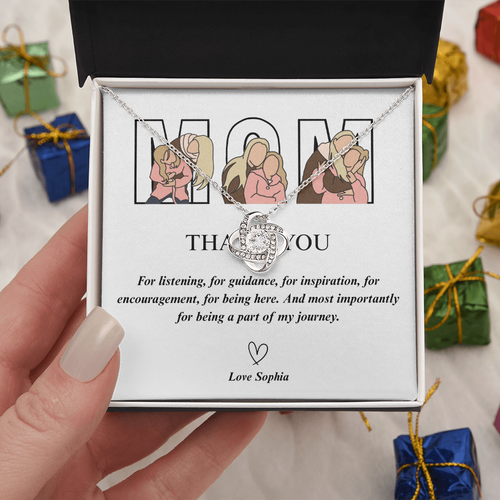 Personalized Mom Love Knot Necklace