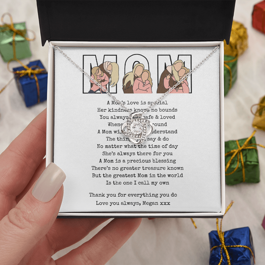 Personalize Mom Love Knot Necklace