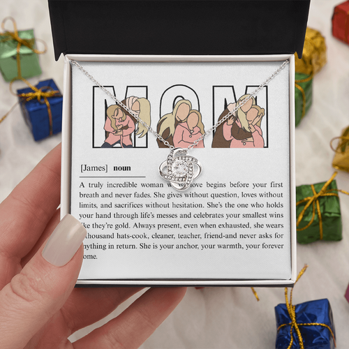 Personalize Mom Love Knot Necklace