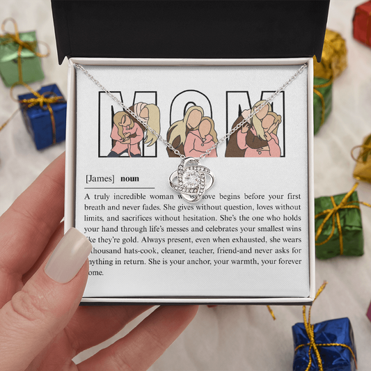 Personalize Mom Love Knot Necklace