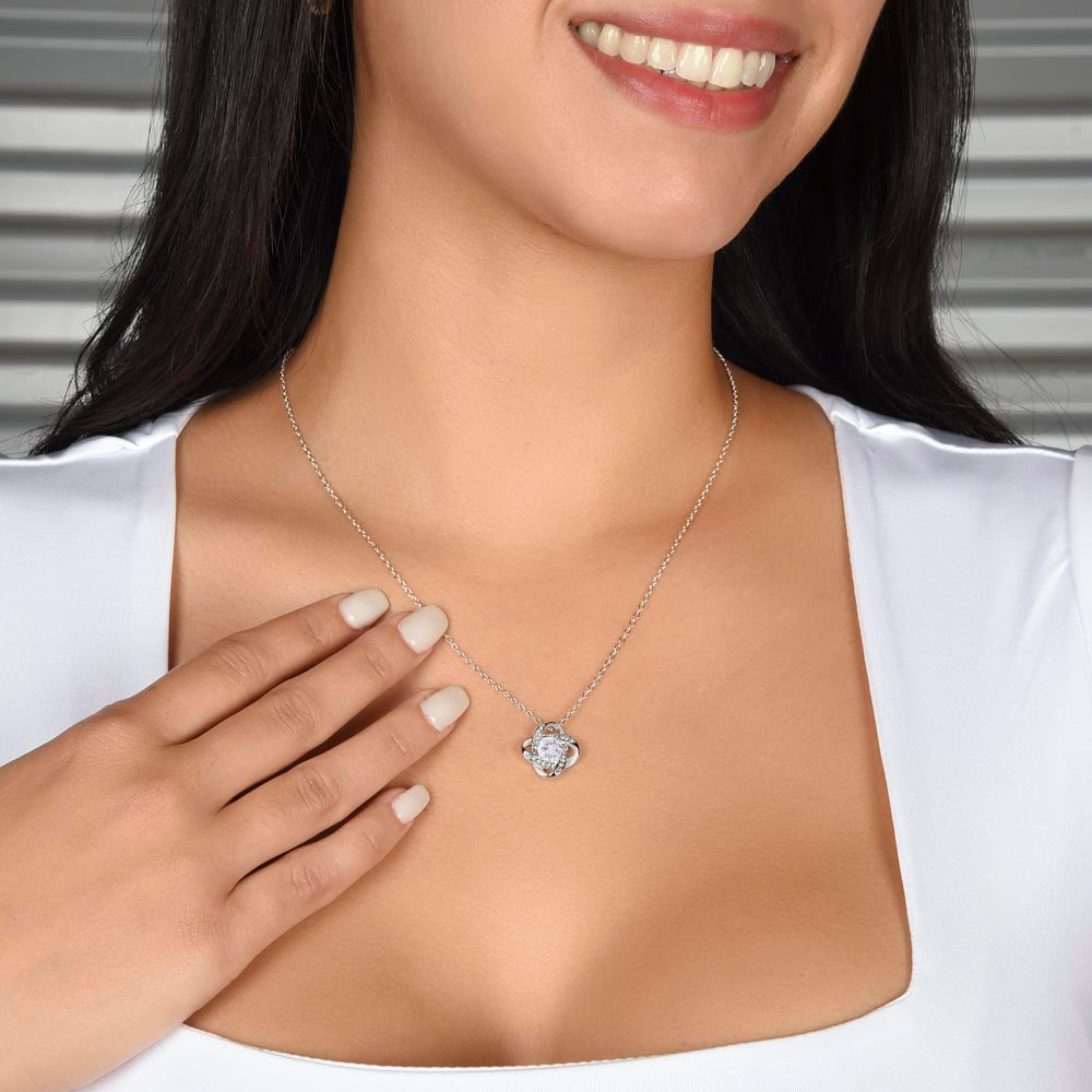 Personalized Mom I Love You Love Knot Necklace