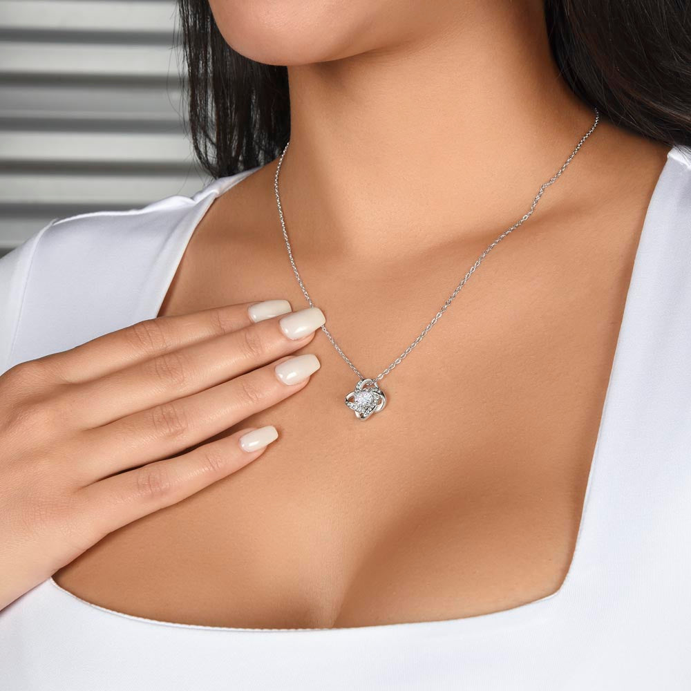Personalized Mom I Love You Love Knot Necklace