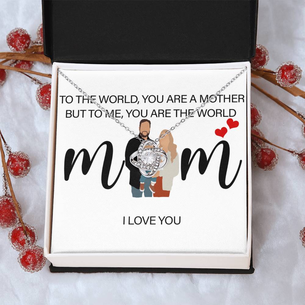 Personalized Mom I Love You Love Knot Necklace