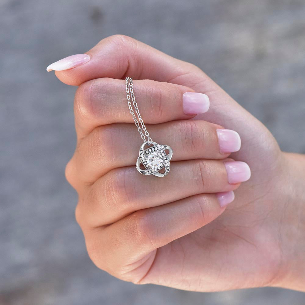 Personalized Mom I Love You Love Knot Necklace