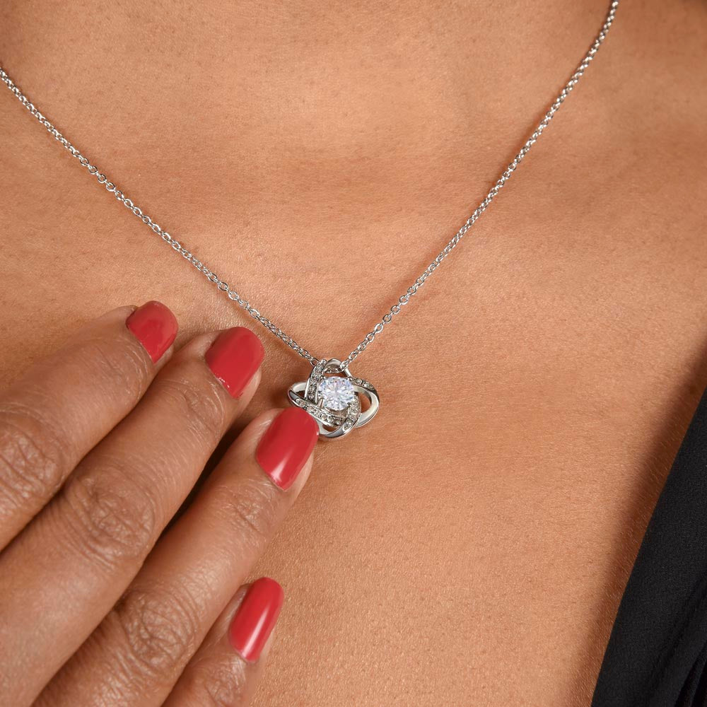 Personalized Mama Bear Love Knot Necklace