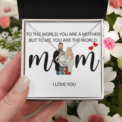 Personalized Mom I Love You Love Knot Necklace