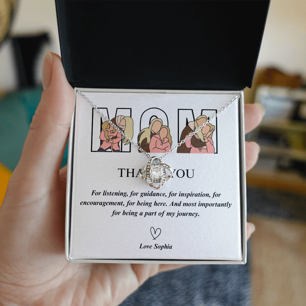 Personalized Mom Love Knot Necklace