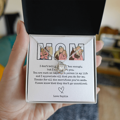 Personalize Mom Love Knot Necklace