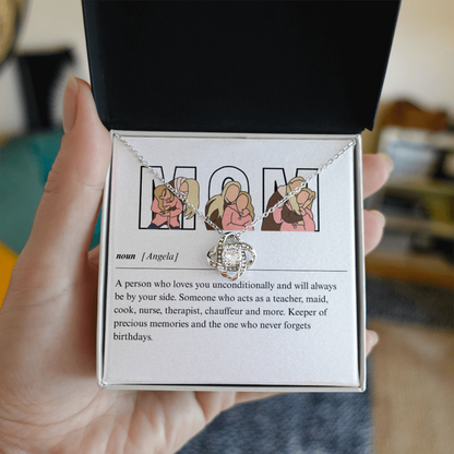 Personalized Mom Love Knot Necklace