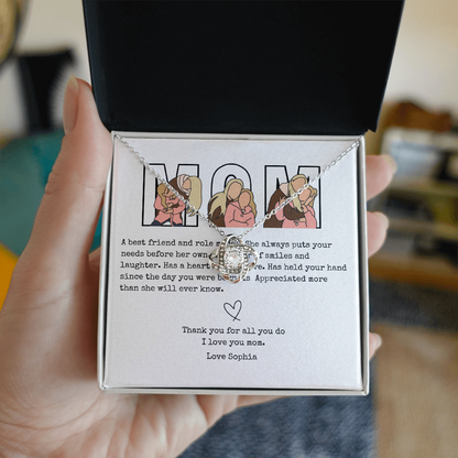 Personalize Mom Love Knot Necklace