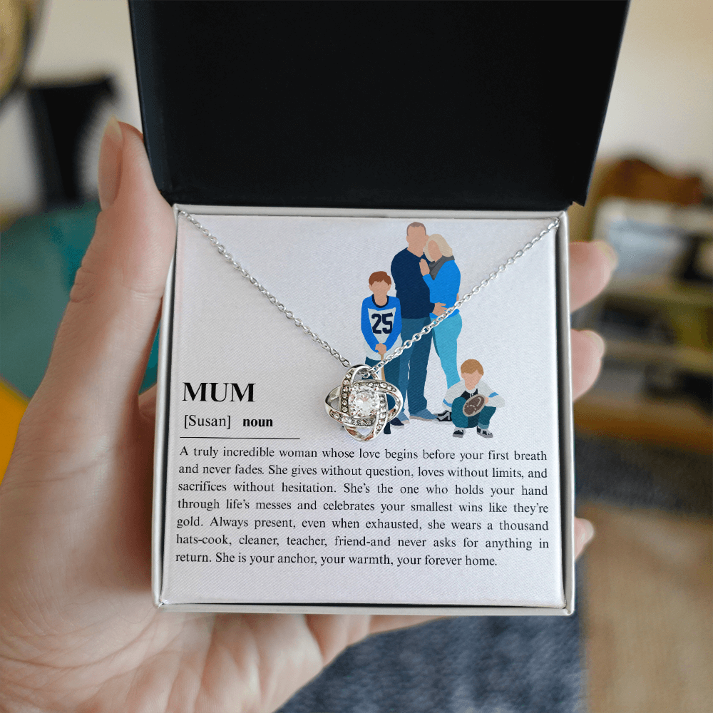 Personalize Mum Love Knot Necklace