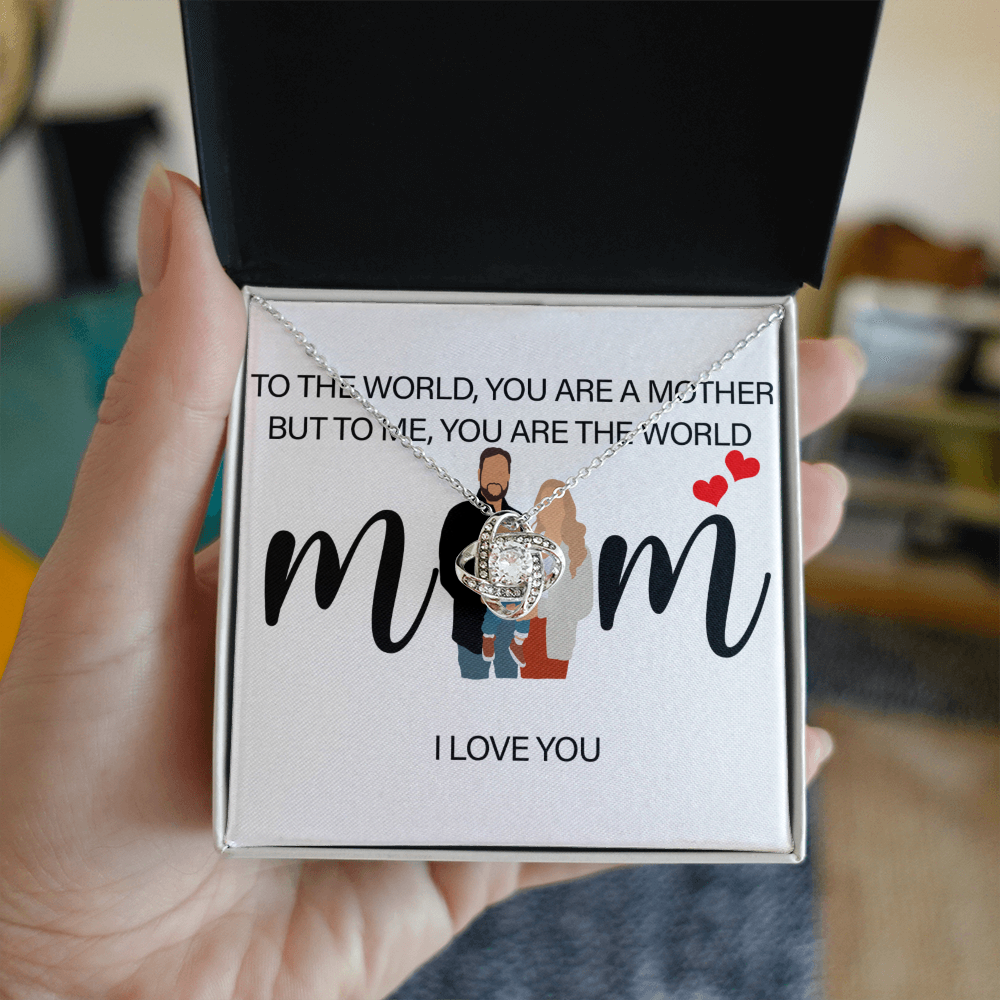 Personalized Mom I Love You Love Knot Necklace