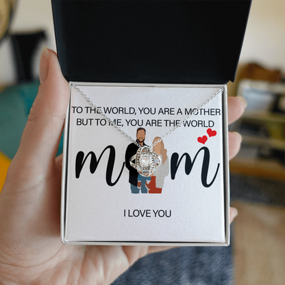 Personalized Mom I Love You Love Knot Necklace