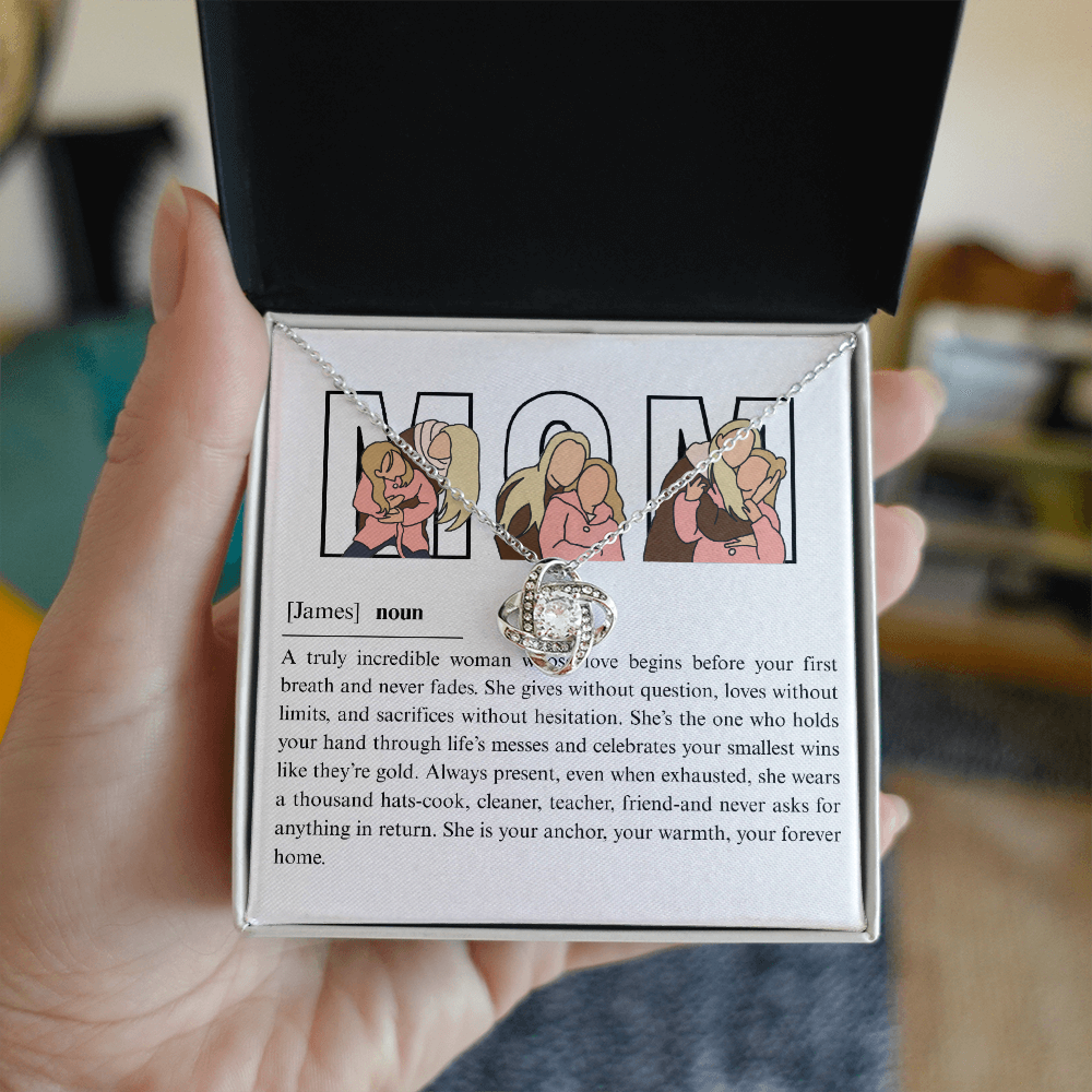 Personalize Mom Love Knot Necklace