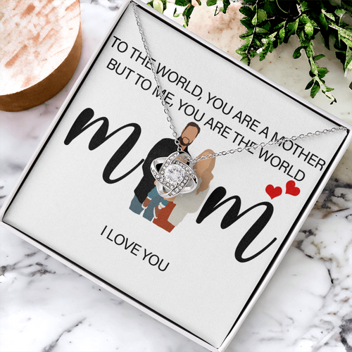 Personalized Mom I Love You Love Knot Necklace