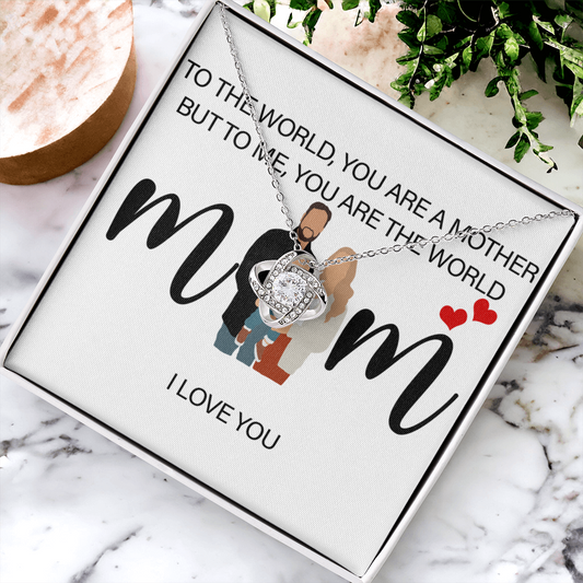 Personalized Mom I Love You Love Knot Necklace