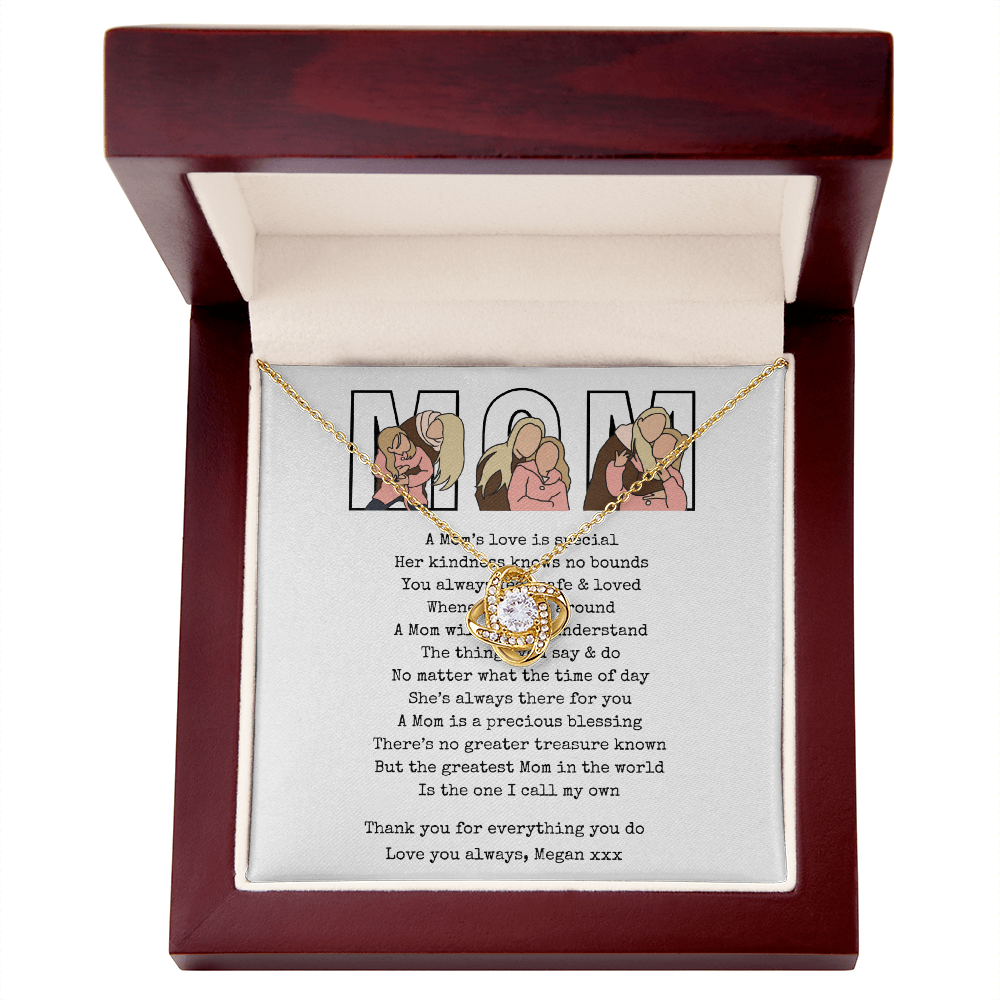 Personalize Mom Love Knot Necklace