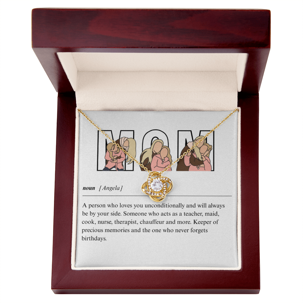 Personalized Mom Love Knot Necklace