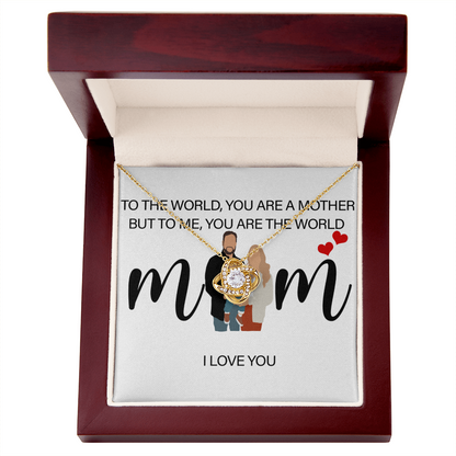 Personalized Mom I Love You Love Knot Necklace
