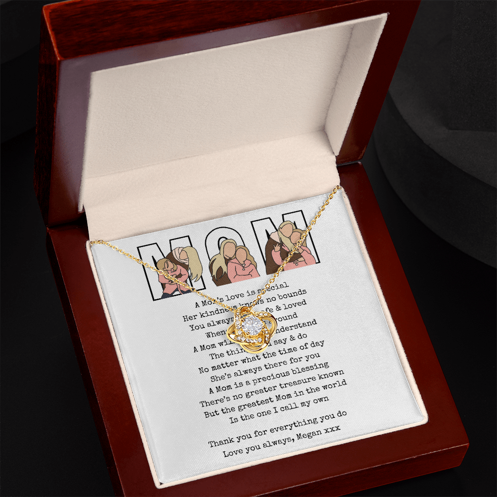 Personalize Mom Love Knot Necklace