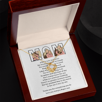 Personalize Mom Love Knot Necklace