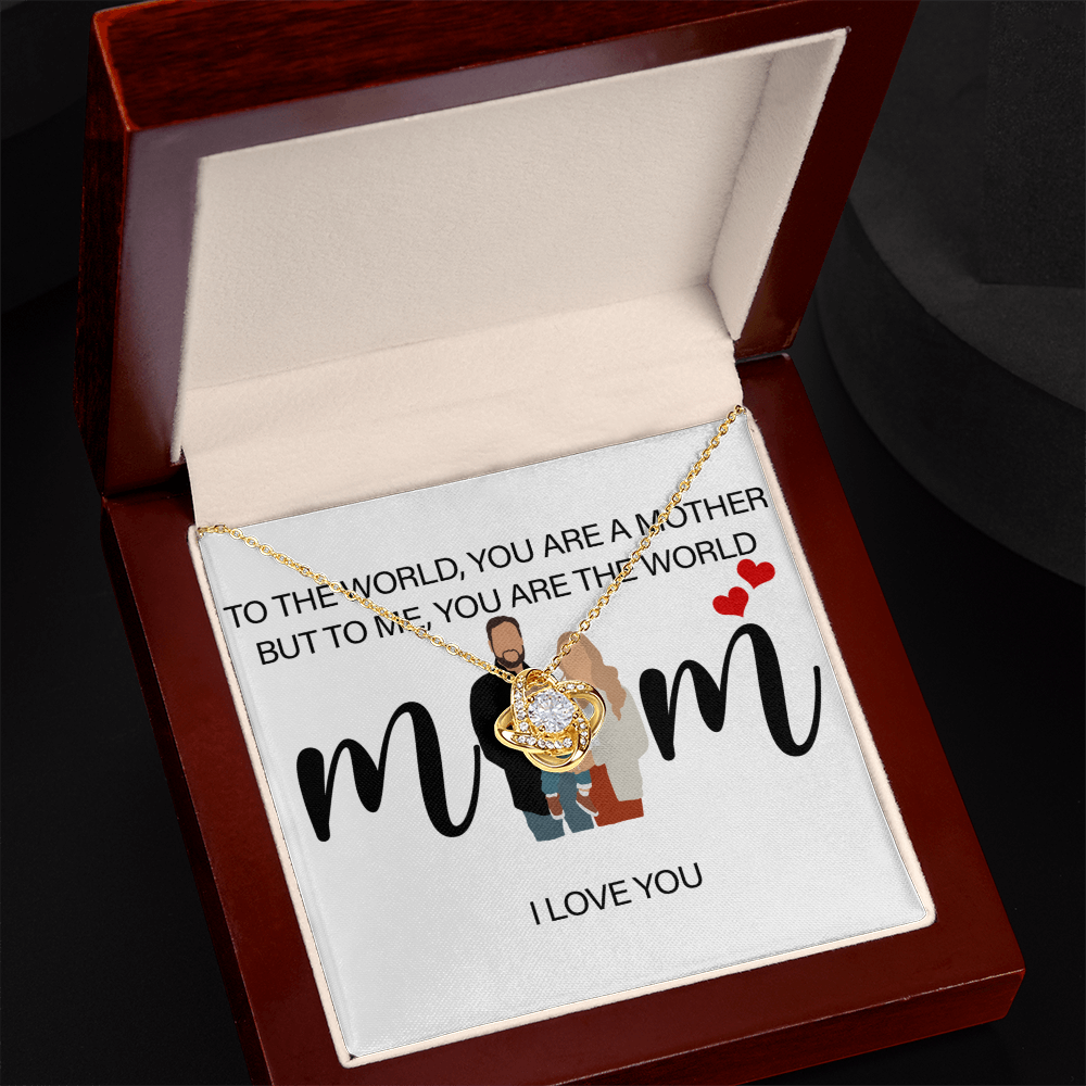 Personalized Mom I Love You Love Knot Necklace