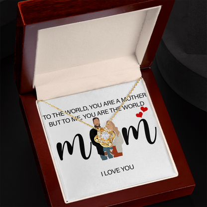 Personalized Mom I Love You Love Knot Necklace