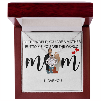 Personalized Mom I Love You Love Knot Necklace