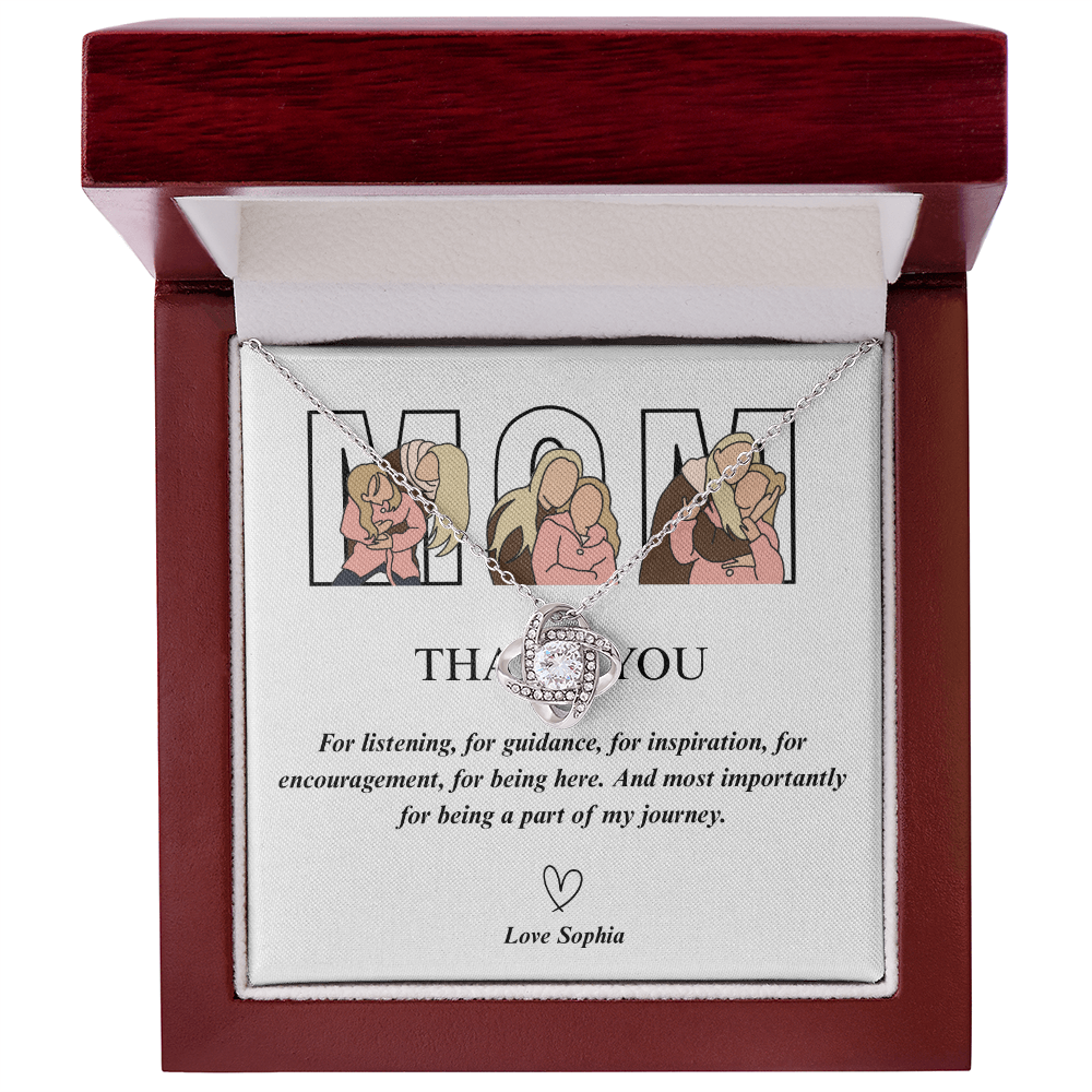Personalized Mom Love Knot Necklace