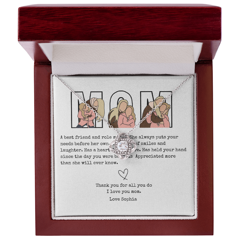 Personalize Mom Love Knot Necklace
