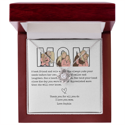 Personalize Mom Love Knot Necklace